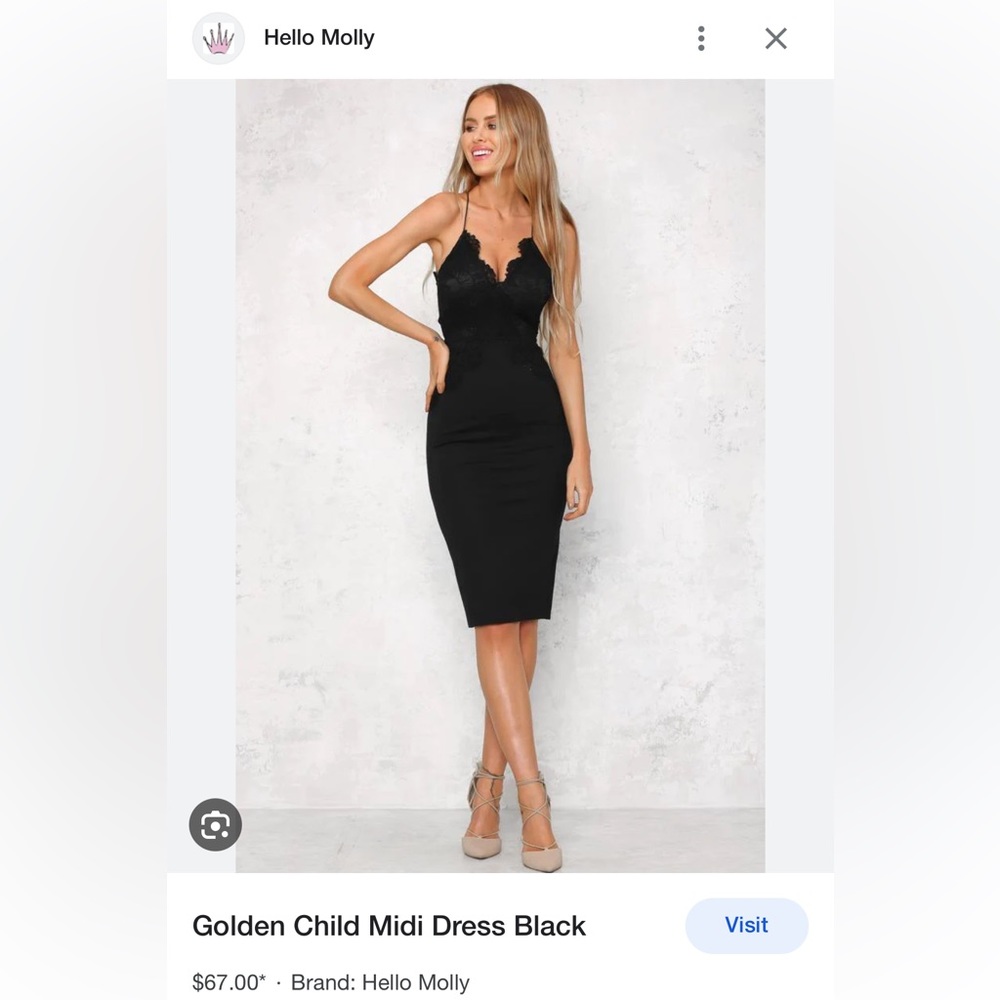 Hello Molly Golden Child Dress in Black - NWT Size Small